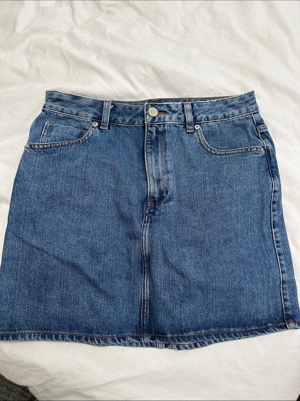 ASOS Denim Mini Skirt in Medium Blue